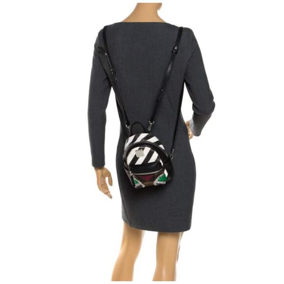 MCM X-Mini Stark Striped Roboter Mixed-Media Backpack*one strap - Picture 2 of 14